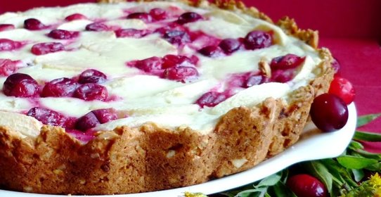 Деревенский пирог с яблоками и клюквой