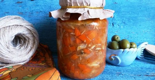 Овощи со скумбрией на зиму