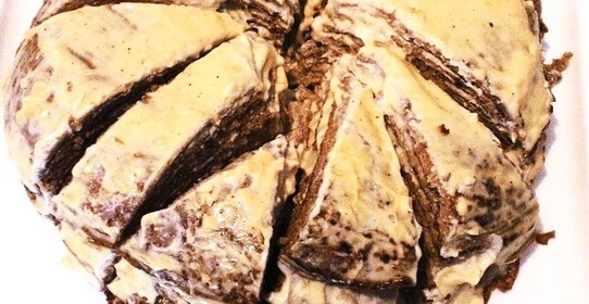 Печеночный торт чесноком и майонезом