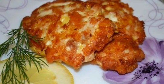 Котлеты из рубленого куриного филе с сыром