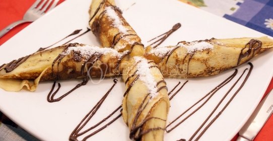 Блинчики с бананом и шоколадом