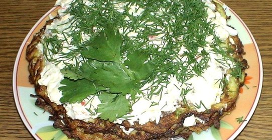 Кабачковый торт с начинкой из крабовых палочек