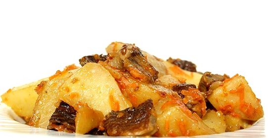 Картошка с сушеными грибами