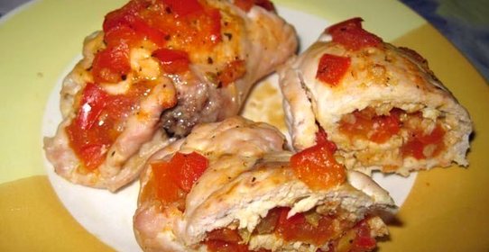 Куриные рулетки с овощами