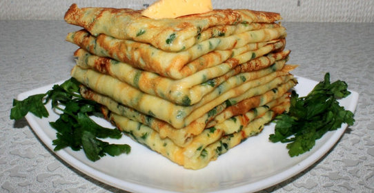 Сырные блинчики с петрушкой