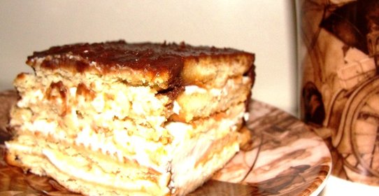 Торт без выпечки из печенья