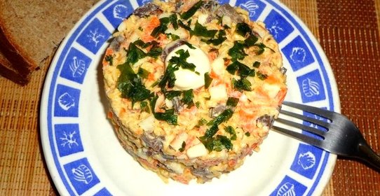 Салат с куриными желудками