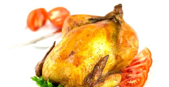 Курица, фаршированная грибами и рисом