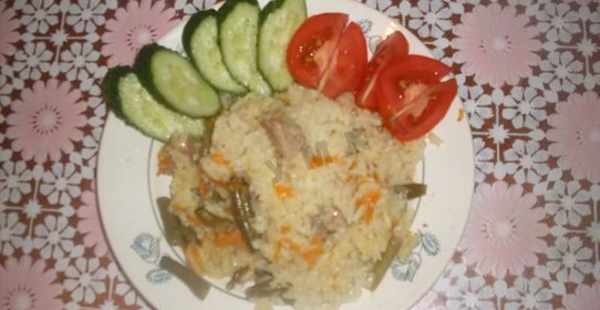 Рис с мясом и овощами в мультиварке