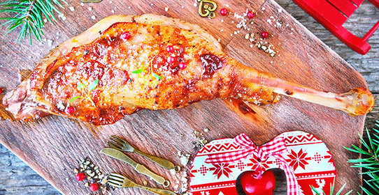 Гусиные окорочка в медовой глазури