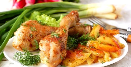 Картофель с курицей в мультиварке