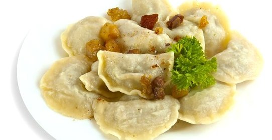Вареники с шкварками