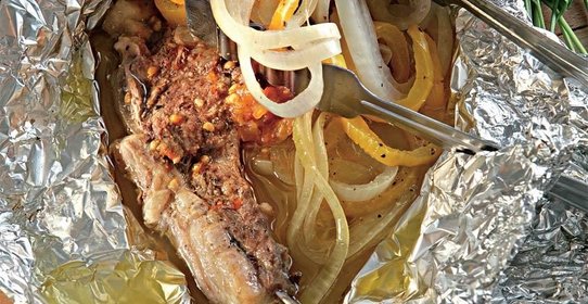 Баранина, запеченная с овощами