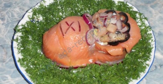 Салат торт с семгой Башмачок