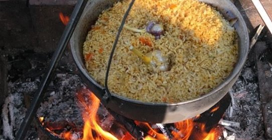 Плов на костре в казане