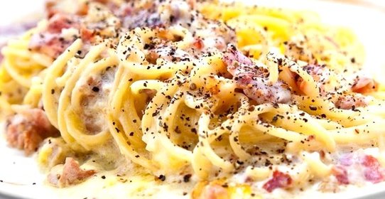 Спагетти карбонара с курицей