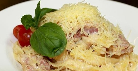 Фетучини карбонара