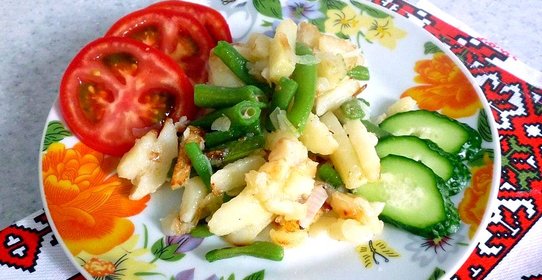 Жареная картошка со стручковой фасолью