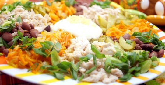 Салат с курицей «Калейдоскоп»