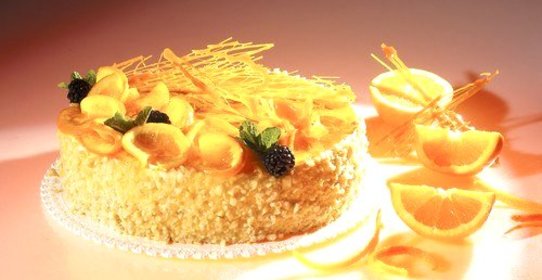 Торт с грецкими орехами и апельсинами