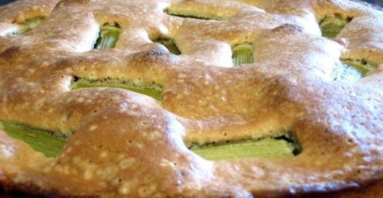 Шарлотка с ревенем