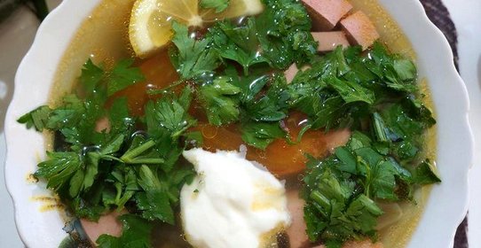 Солянка с копченой курицей