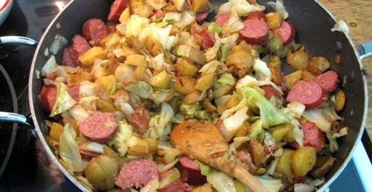 Жареная картошка с капустой