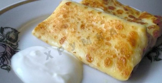 Блинчики с курицей и сыром