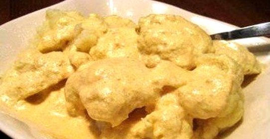 Цветная капуста, тушеная в сметане