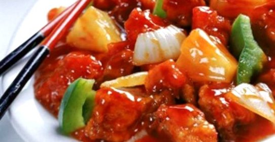 Курица с овощами в кисло-сладком соусе