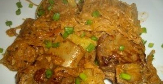 Тушеная картошка со свиными ребрышками