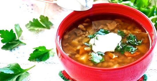 Грибной суп с перловкой