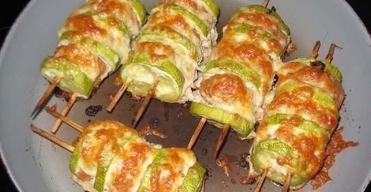 Шашлычки с цукини и фаршем