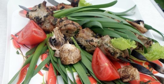 Шашлык из курицы в майонезе с черемшой