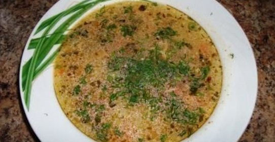 Рыбный суп с пшеном из семги