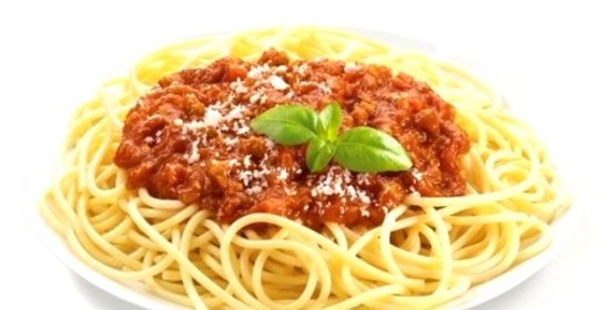 Спагетти с фаршем и грибами