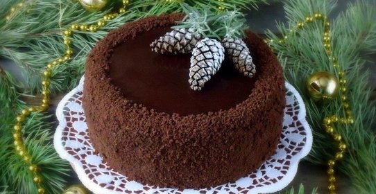 Шоколадный торт с курагой