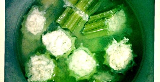 Люфа, фаршированная мясом и рисом