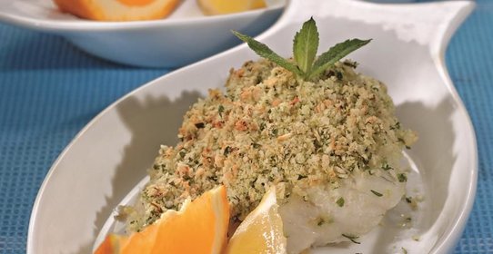 Рыбное филе в зеленой панировке