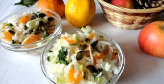 Салат из редьки с мандарином