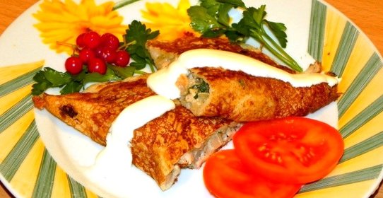 Блинчики, фаршированные курицей