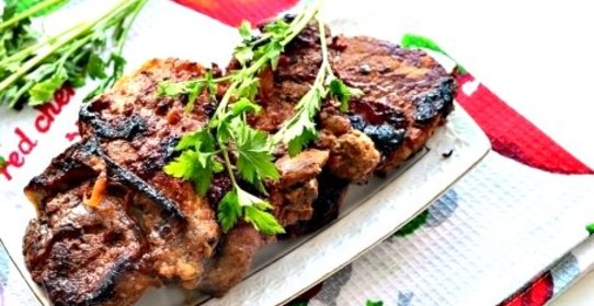 Шашлык из телятины на сковороде