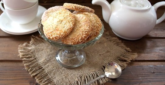Печенье на сметане с кунжутом