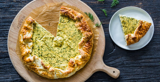 Пирог с творогом и укропом