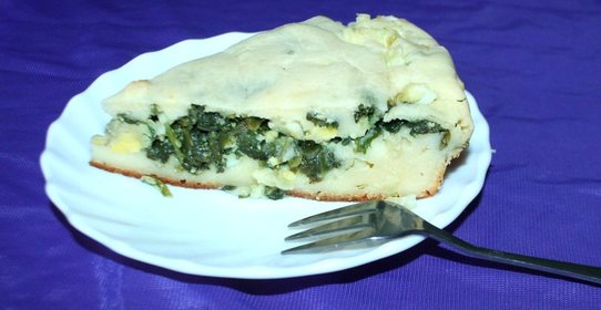 Заливной пирог со шпинатом