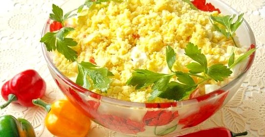 Салат с крабовыми палочками и ананасом Подолье