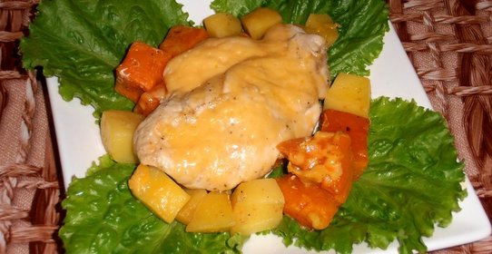 Куриная грудка с тыквой
