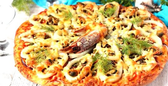 Пицца с морепродуктами