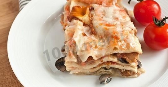 Лазанья с сыром и грибами