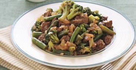 Быстрое рагу с зелеными овощами